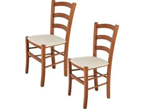 Conjunto de 2 Cadeiras T M C S Venice 322CI-NL023 (Castanho - 88x43x44 cm - Madeira)