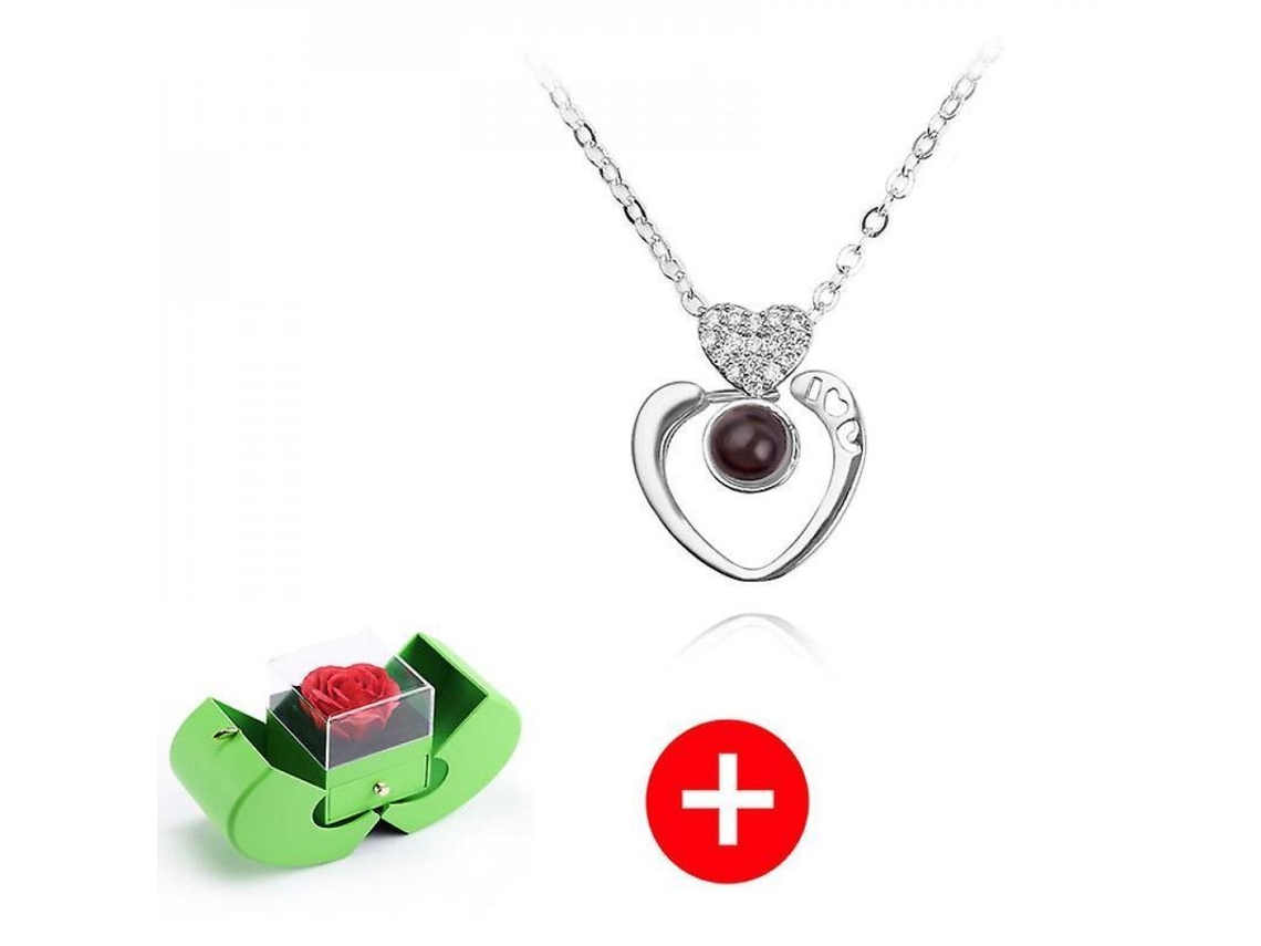 2026 caja de Joyería Manzana Flor Eterna Regalo de Navidad San Valentín 130*90*125mm Rojo Verde Estilo Verde 4