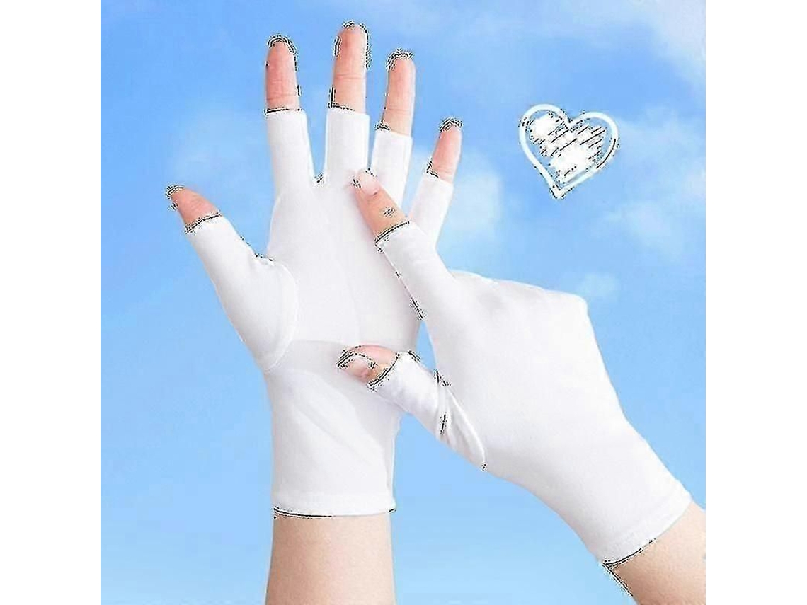 2 Pares Luva Uv Para Lâmpada De Unha De Gel, Luvas De Proteção Uv Para Manicures