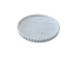 Bandeja De Armazenamento Redonda Ondulada De Silicone 30,5cm Branco Inf