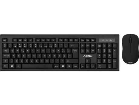 Teclado + Rato MITSAI C411 (Wireless - 1600 dpi - Ótico - Teclado Numérico) — Sem fio