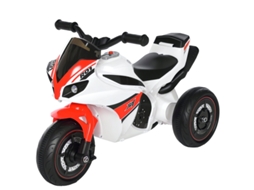 Veículo Infantil De Motocicleta Homcom Com Música Para 18-36 Meses, Branco, 74x39x48 Cm, Estável E Seguro Para Crianças Pequenas Cs