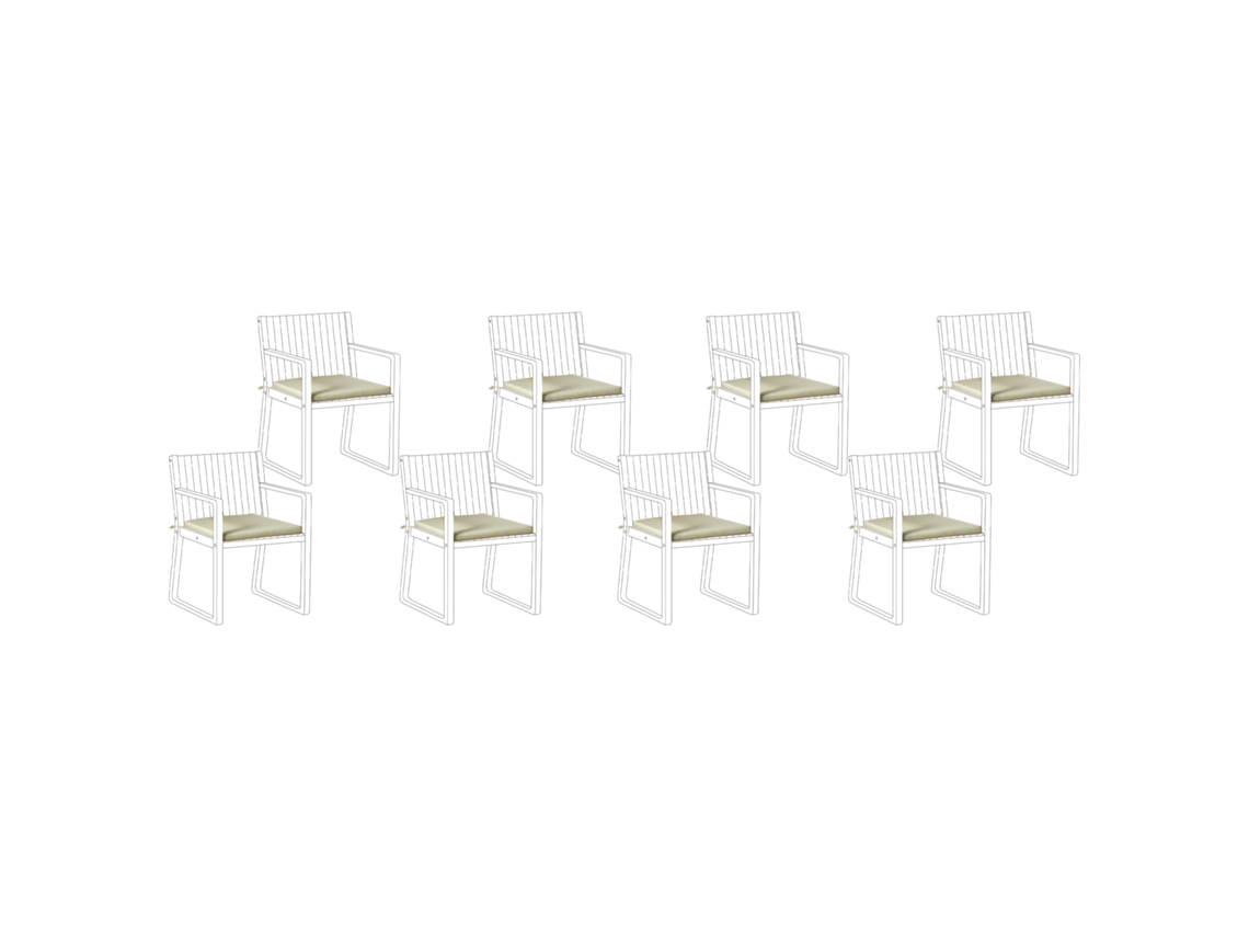 Conjunto De 8 Almofadas Para Cadeiras De Jardim Sassari Premium 46 X 46 Cm Verde Claro