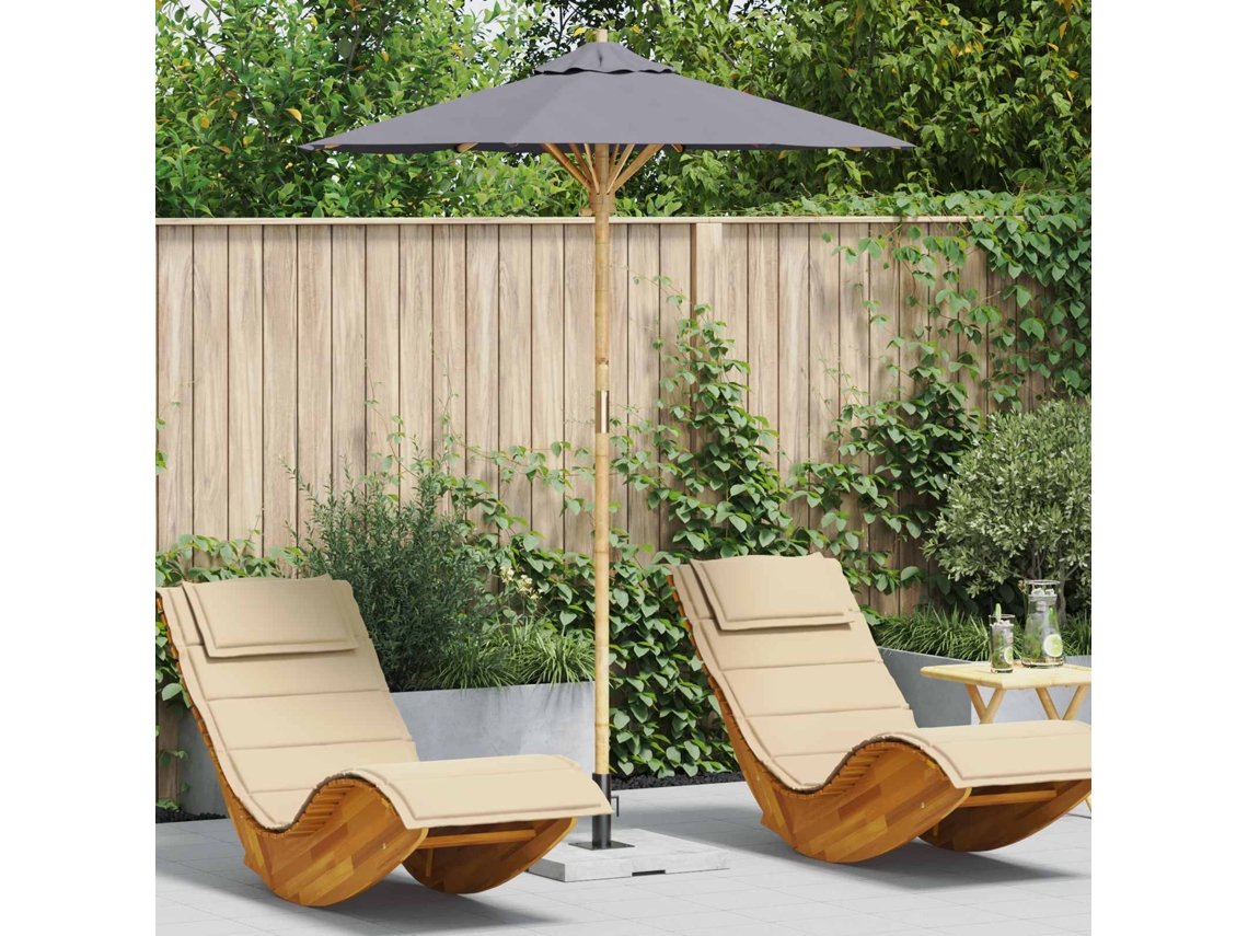 Vidaxl Guarda-sol De Jardim Ø 180 X 230 Cm Bambu Redondo