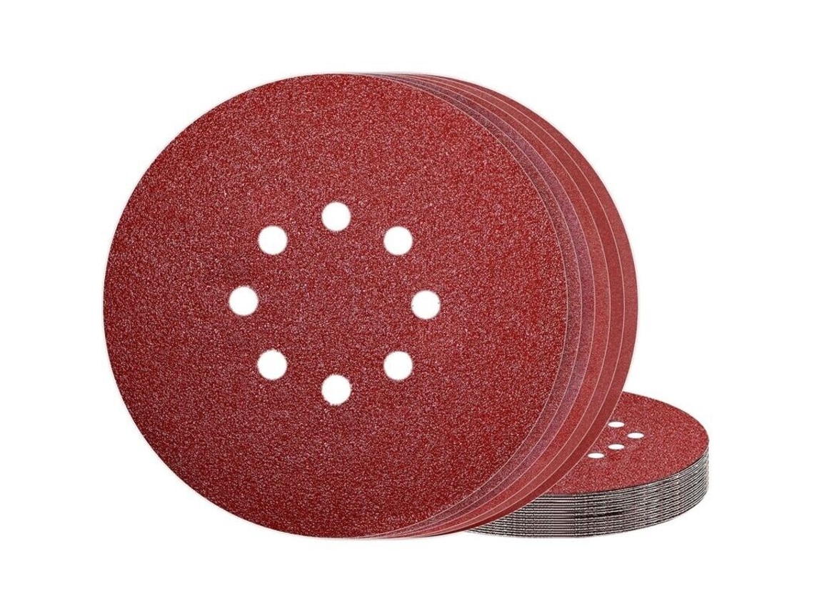 Disco de Lixa 225 Mm, 8 Furos, Grão 2000 para Lixadeiras de Parede, Pacote com 30 Unidades BRILVIBERA