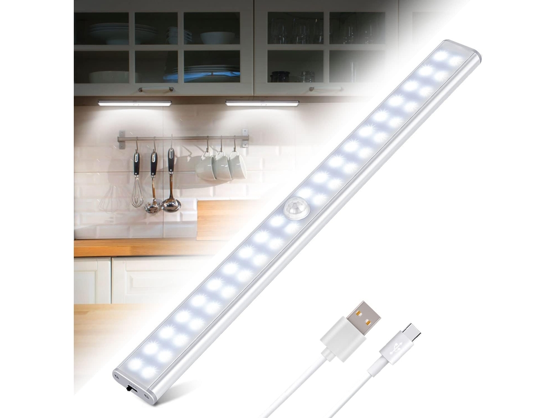 40 Luzes Led para Armário, Luz de Armário com Sensor de Movimento, Recarregável Via Usb BRILVIBERA