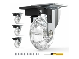 Conjunto De 4 Rodízios Para Móveis Com Freio, Giratórios 360º, Suportam Até 600 Kg, Não Marcam O Piso, Parafusos Inclusos. Aquaforge