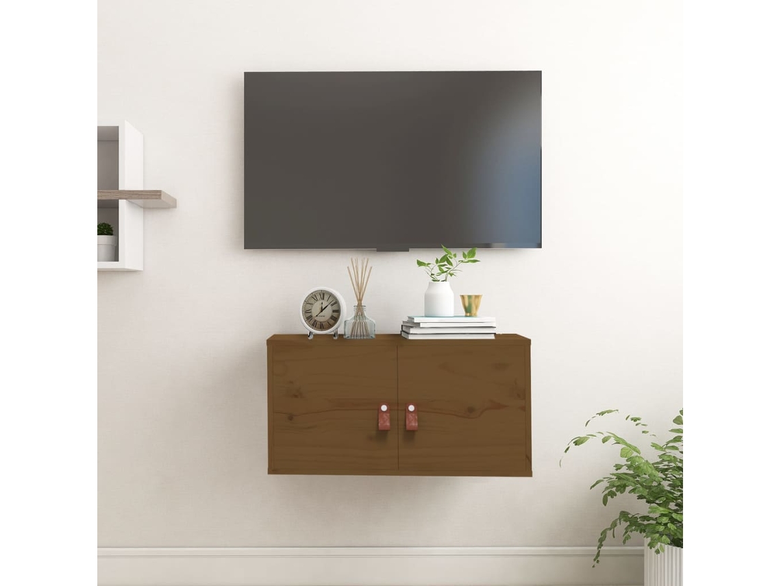 Vidaxl Armário De Parede 60x30x30 Cm Pinho Maciço Castanho Mel
