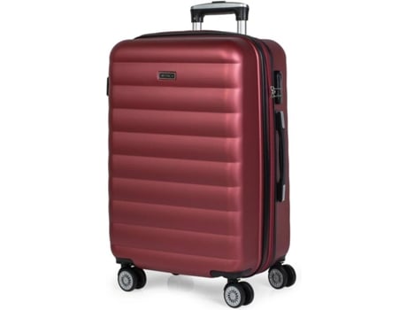 Mala de Viagem ITACA Rígida com 4 Rodas (Média - 70 L- Vermelho)
