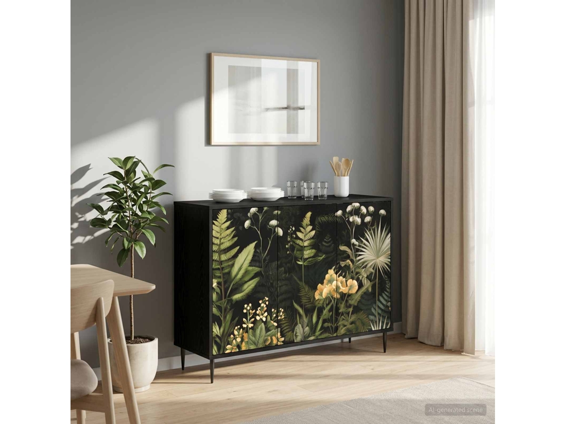 Vidaxl Buffet Rhenen Carvalho Preto 102 X 33 X 76 Cm