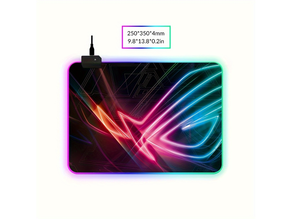 Tapete De Led Para Jogos, Tapete De Teclado Rgb, Tapete De Rato Antiderrapante, Acessórios De Computador Brilvibera