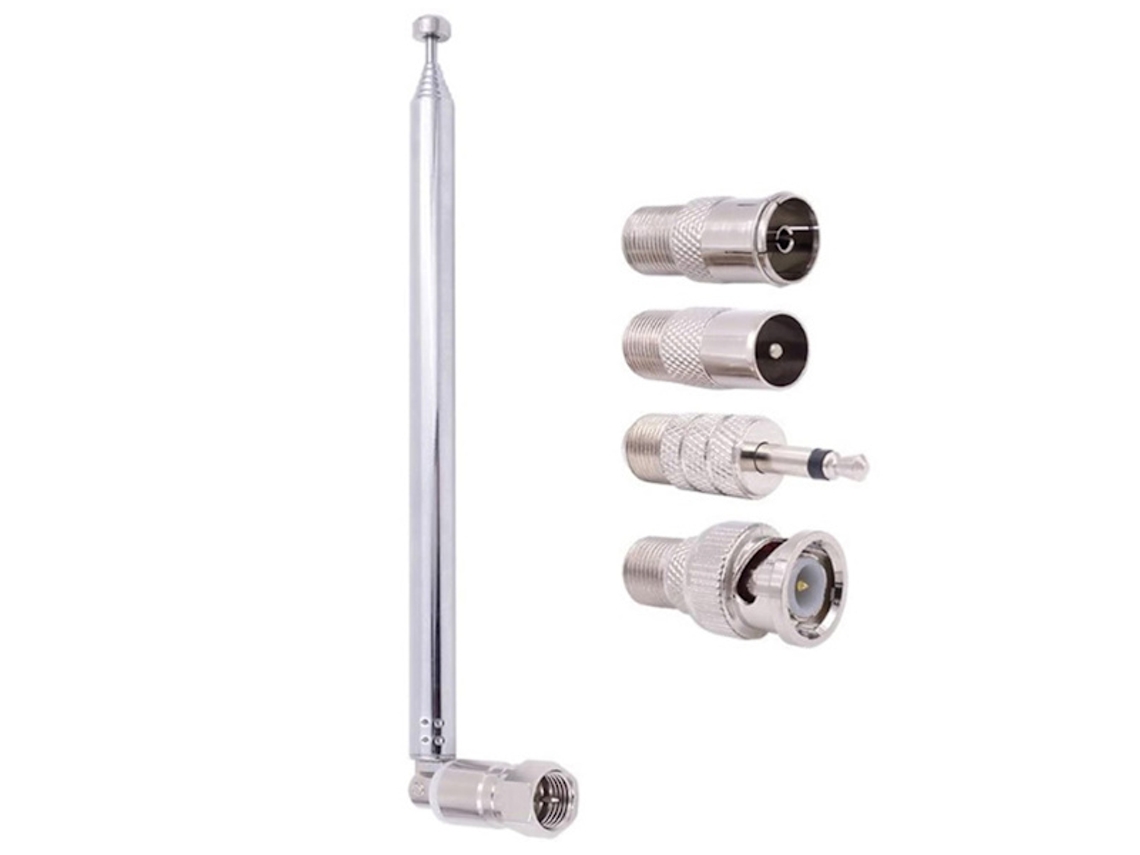 Antena Telescópica De 75 Ohms Para Rádio Com Conector Macho Tipo F Aquaforge