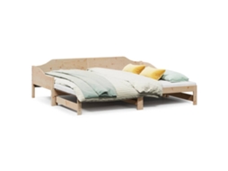Daybed With Trundle, Daybeds With Trundles Vidaxl Marrom Madeira De Pinho (90 X 190 Cm)