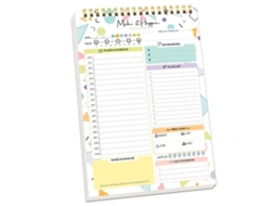 Cuaderno Ryi con espiral, agenda semanal y diaria, 52 páginas sin fecha para notas diarias - 3-aquaforge