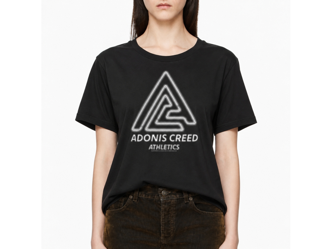 Rockinstone Rocky Movie Adonis Creed Neon 2 Black Adult T-shirt Size:s