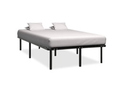 Vidaxl Estrutura de Cama 160x200 Cm Metal Preto