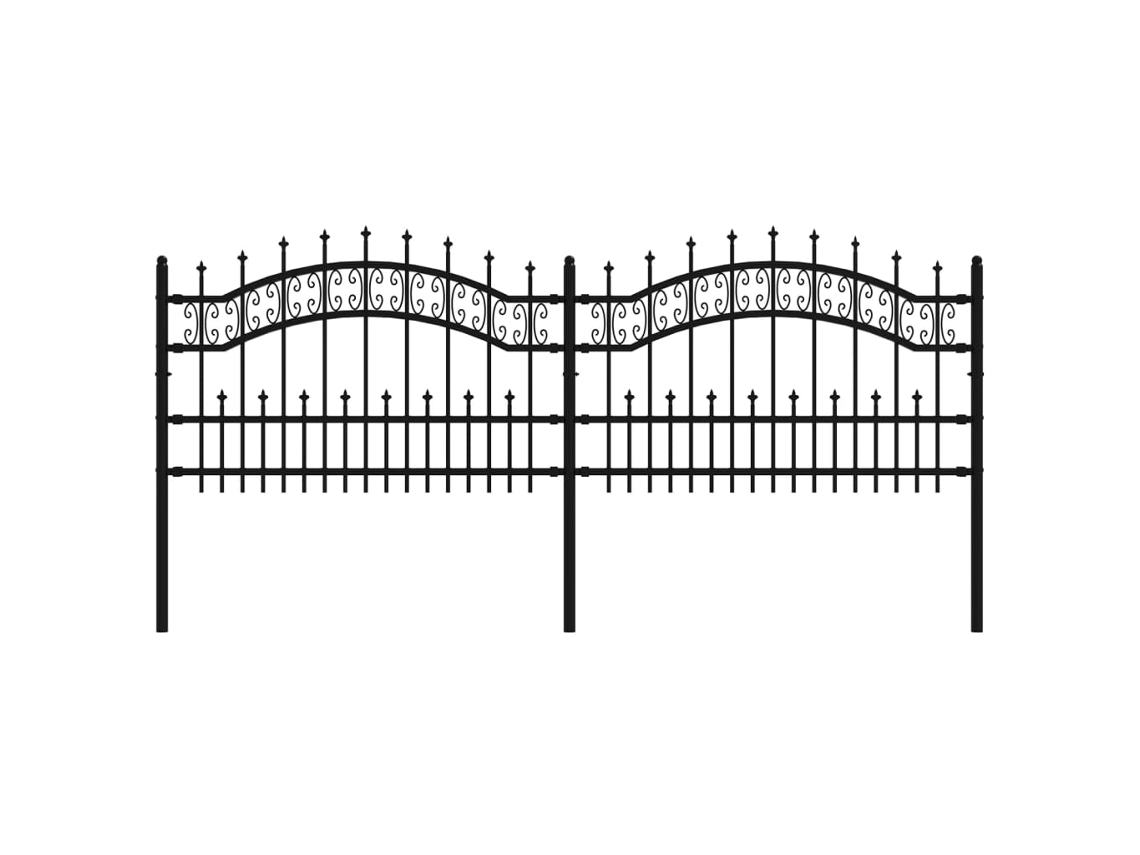 Garden Fence, Garden Fences Vidaxl Preto Aço (240 X 118 Cm)