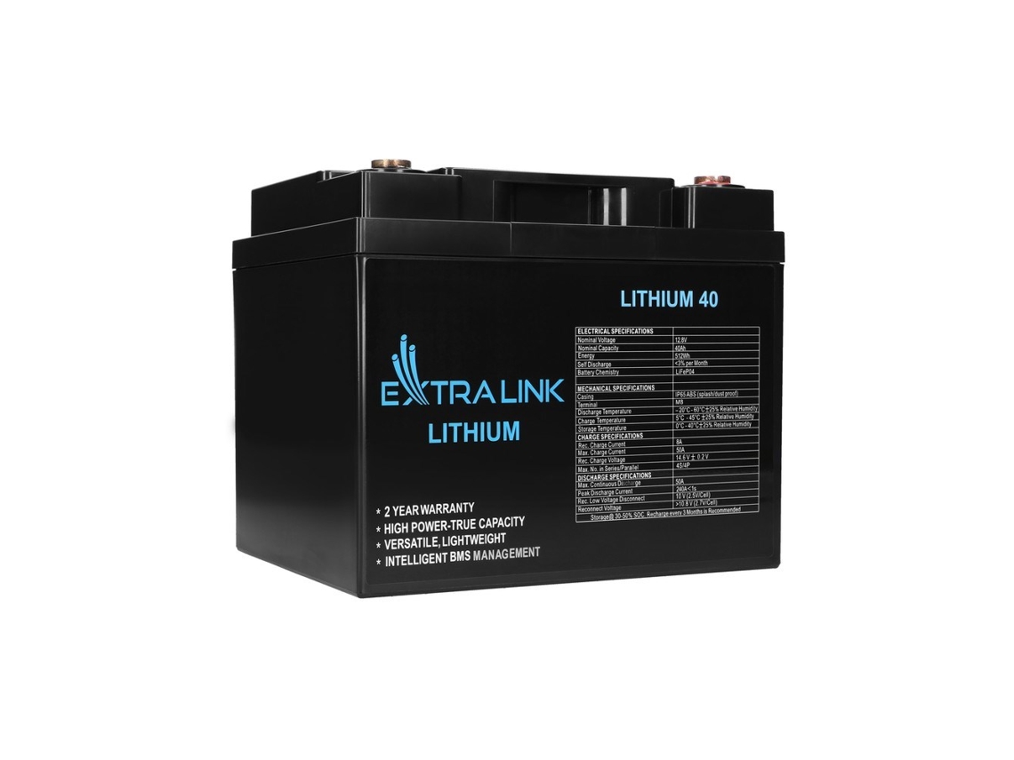 Accumulator Lifepo4 40ah 12.8v, Bms Extralink