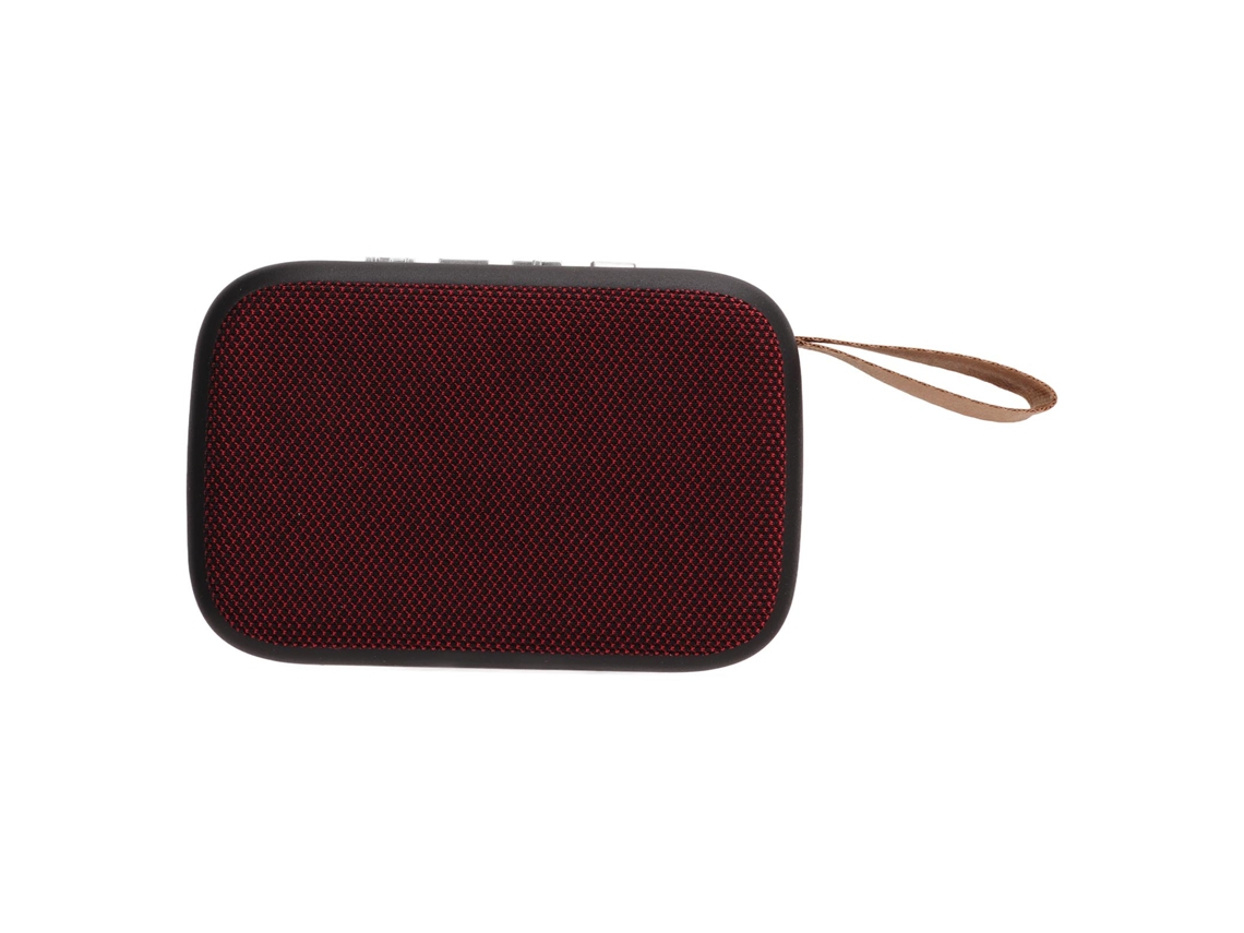 Caixa de Som Bluetooth Portátil com Microfone, 300mAh, Vermelha S/MARCA