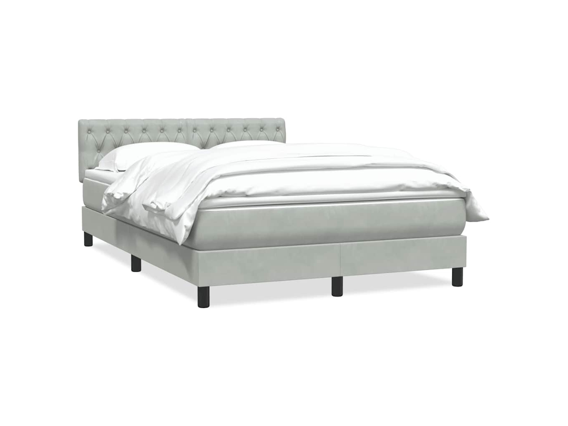 Cama com Molas/Colchão Veludo Cinzento Claro MAISON EXCLUSIVE (160x220 cm)