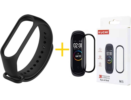 Bracelete + Película Mi Band 6 KUCHI Silicone (Preto)
