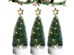 Conjunto De 3 Árvores De Natal Decoradas Com Led Para Criar Um Ambiente Festivo |