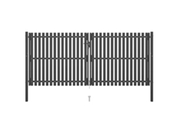Vidaxl Portão De Cerca De Jardim Em Aço 400x150 Cm Antracite
