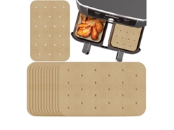 200 Folhas De Papel Descartável Para Fritadeira A Ar, Compatíveis Com Torradeiras E Fritadeiras Elétricas, Retangular Perfurado Assar, Dupla