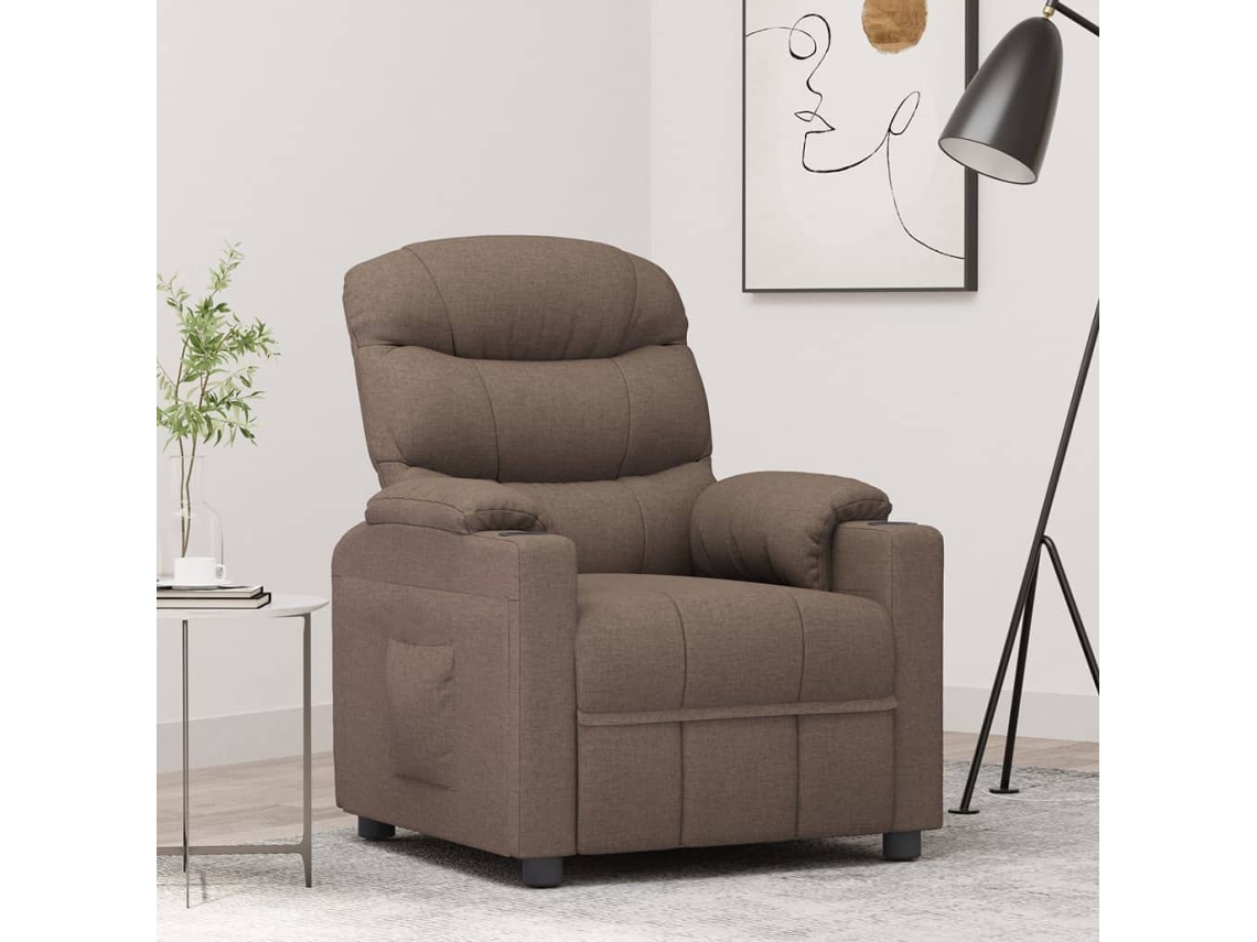 Recliner Chair, Recliner Chairs Vidaxl Cinzento-acastanhado Tecido