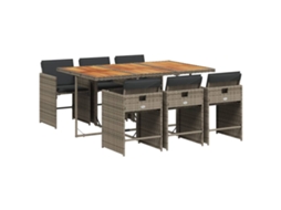 Garden Dining Set, Garden Dining Sets Vidaxl Cinzeto Rattan / Vime (n/a)
