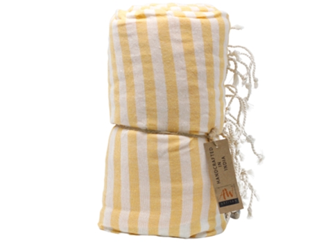 Toalha de Algodão Pareo 100X180 Cm Sol Amarelo Unidade 100X180X0.5 Cm