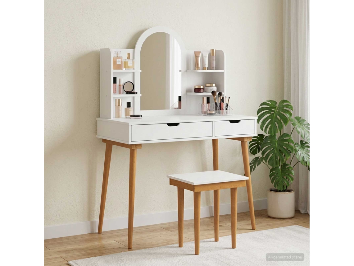Vidaxl Mesa De Vestir Fauske Branco 112 X 50 X 78 Cm