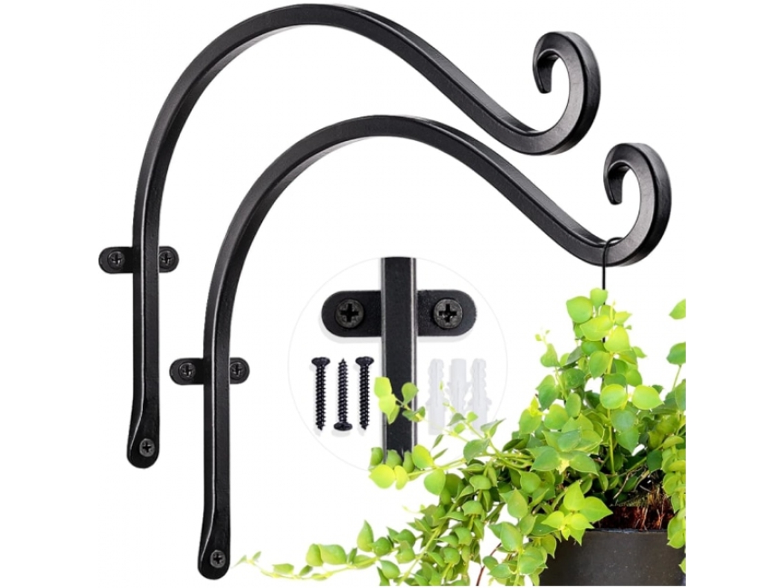 Conjunto de 2 Suportes Parede para Plantas Exterior: 30 Cm Comedouro Pássaros BRILVIBERA (12 Polegadas)
