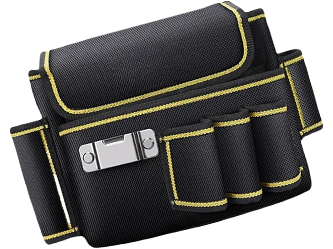 Bolsa de cintura multifuncional em tecido Oxford para ferramentas, reparos e organização, com maior resistência ao desgaste.