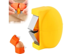 Conjunto De 1 Cortadores E Abridor De Cascas De Ovos, Em Aço Inoxidável, Amarelo, Para Versões Cruas Ou Cozidas, Utensílio Manual De Cozinha