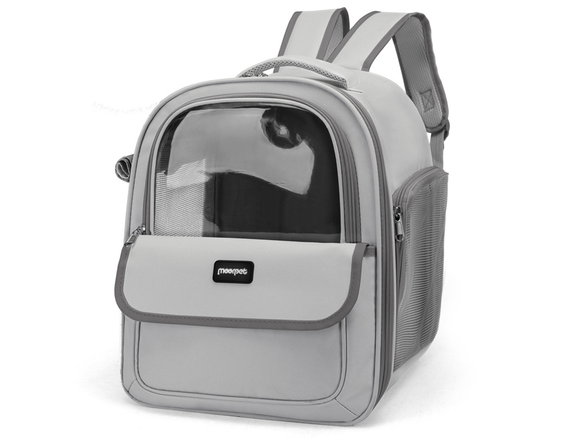 Mochila com Janela Transparente para Gatos PANOONA na Cor Cinza