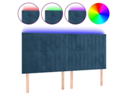 Led Headboard, Led Headboards Vidaxl Azul Veludo (200 X 5 X 118/128 Cm)