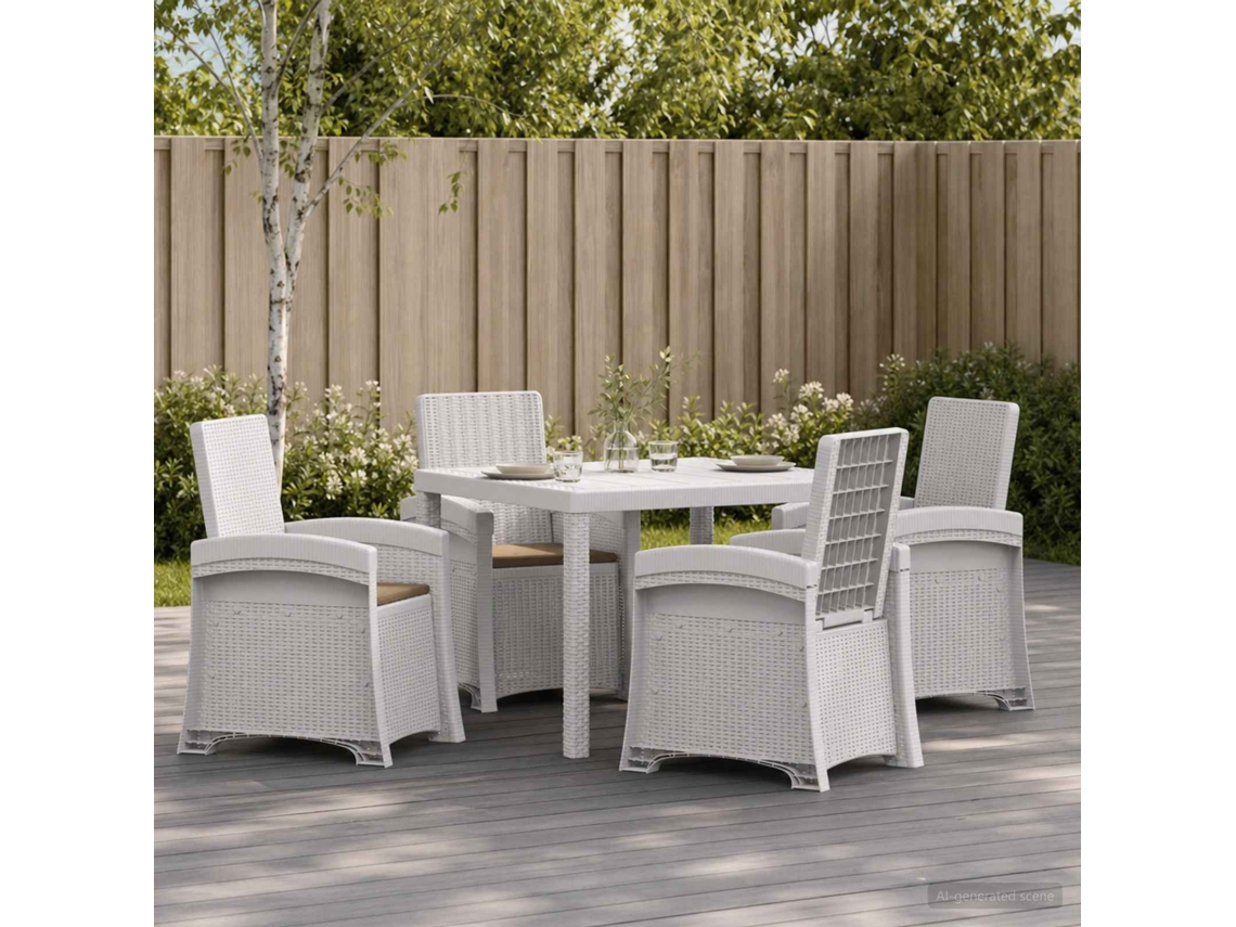 Vidaxl Conjunto De Jantar Para Jardim 5 Unid. Pp