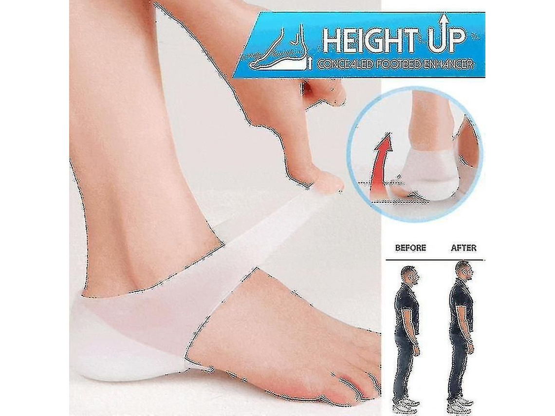 1 Par de Palmilhas de Silicone Invisíveis Aumento de Altura com Conforto e Estabilidade
