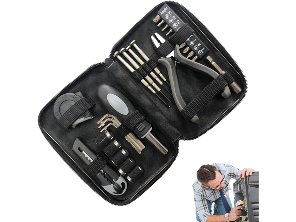 Kit De Ferramentas Conjunto De 27 Peças Para Reparos Domésticos | Caixa De Ferramentas Resistente Gokoco