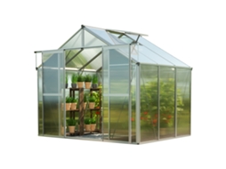Gfp Invernadero Topas 3 Estrutura De Alumínio 225x195 Cm, Placas Alveolares De 6 Mm, Resistentes Às Intempéries Gfp Garten Freizeitprofi