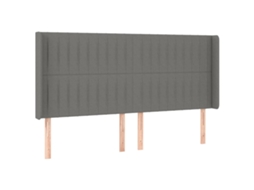 Cabeceira de Cama com Abas Tecido Cinzento Escuro MAISON EXCLUSIVE (163x16x118 cm)