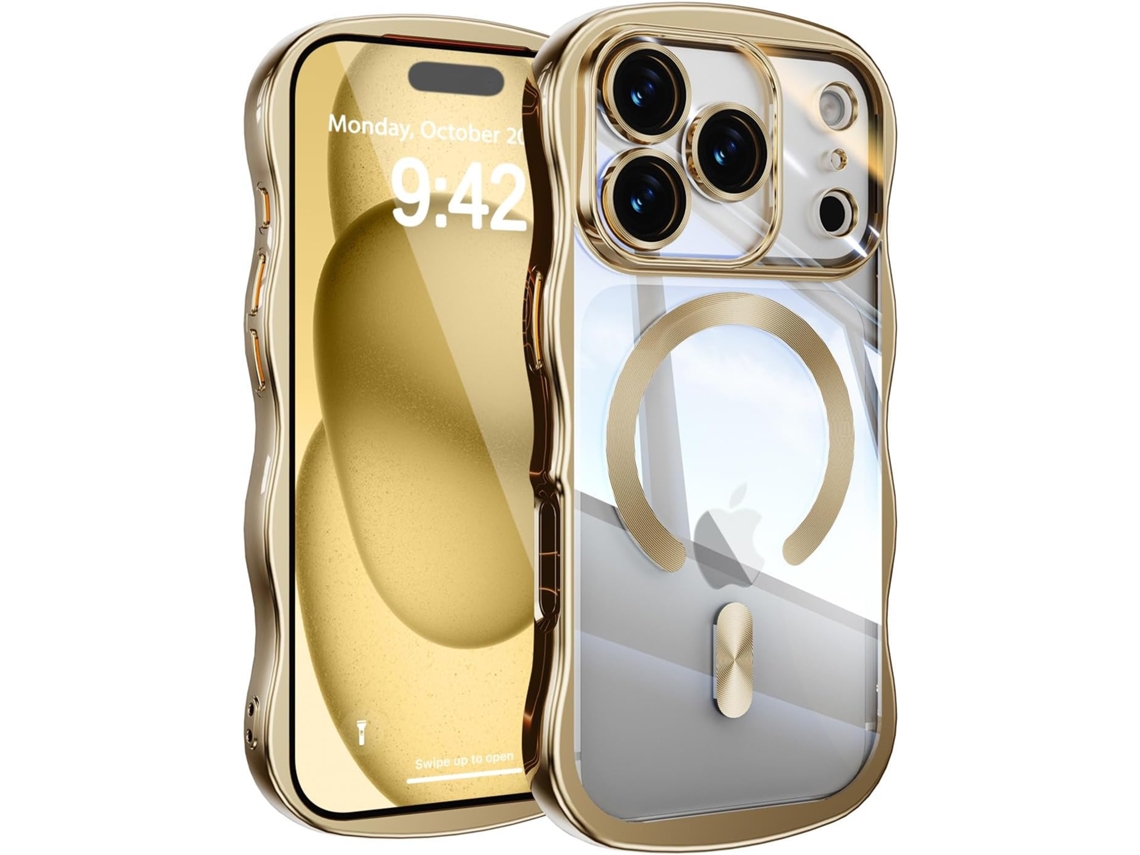 Capa Magnética Para Celular, Compatível Com Carregamento Sem Fio, Proteção Contra Impactos Na Câmera, Capa Protetora Transparente Com Acabamento Eletr