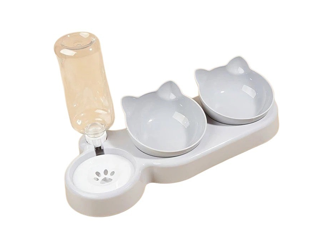 Tigela Portátil Para Água E Alimentos, 3 Em 1, Para Refeições E Hidratação Diária, Com Estrutura Estável E Limpeza Simples