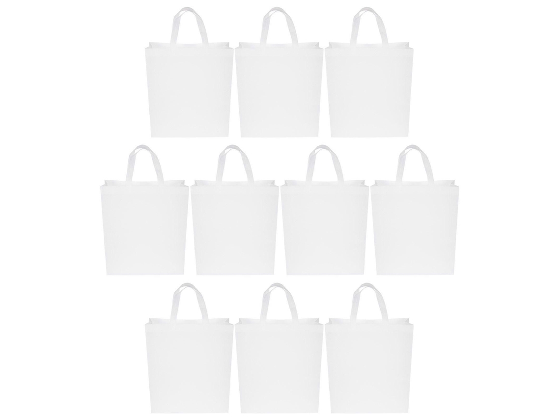 Conjunto de 10 Sacolas de Compras Reutilizáveis, Dobráveis, em Tecido Não Tecido, para Armazenamento e Transporte. GOKOCO