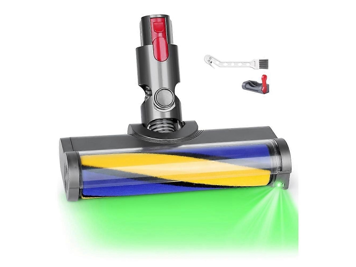 Escova De Rolo Macia Para Pisos V7, V8, V10, V11 E V15 Com Luz Led Verde Para Parquet, Azulejos E Pisos Duros._ptg