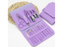 2026altiro-16 Piezas Conjunto De Tesouras De Unhas De Aço Kit Profissional De Manicura E Pedicura Roxo