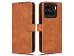 Capa De Couro Tkdaddy Para Zte Blade A56, Capa Tipo Carteira Com Flip E Toque De Pele, Marrom