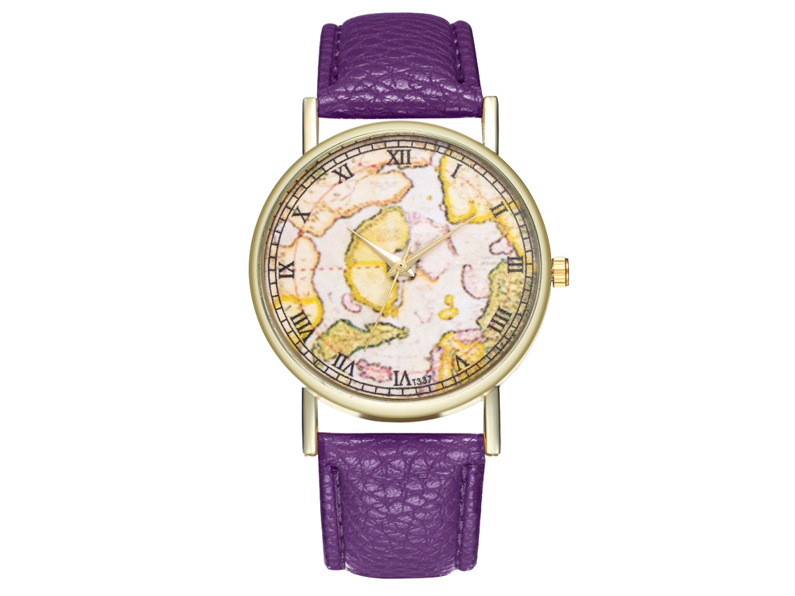 Reloj De Cuarzo Elegante Y Fashionable Para Hombres/mujeres Regalo (morado)