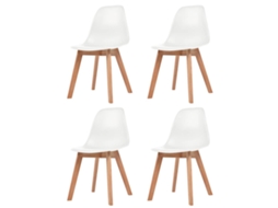 Vidaxl Cadeiras De Jantar 4 Pcs Plástico Branco